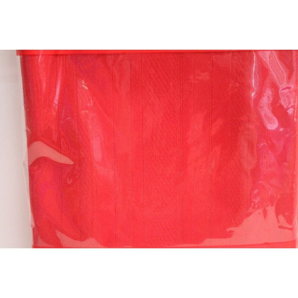 Holiday Wishes Satin Stripe Red Tablecloth W/Soil Release  60 X 102  Oblong NEW